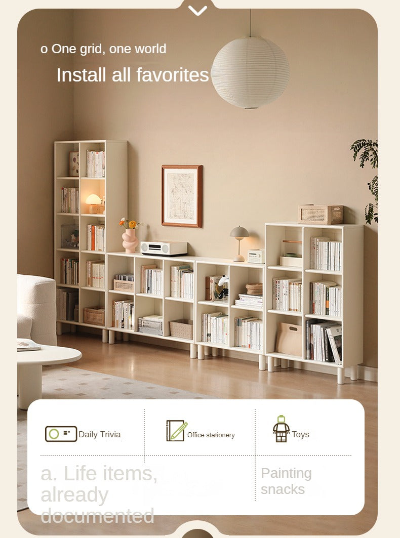 Tulipwood , Solid RubberWood Bookcase Free Combination Cream Style