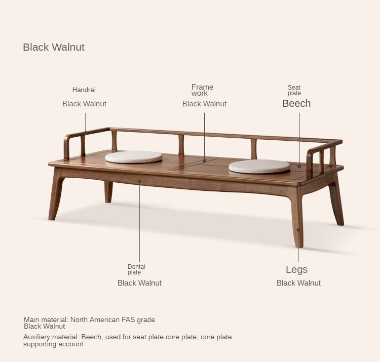 North American Black Walnut Solid Wood Dual Use Sofa.