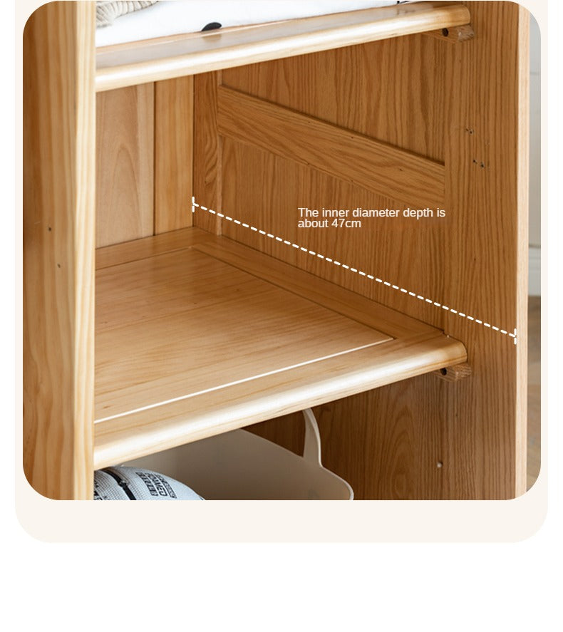 Oak Solid Wood Children's Wardrobe Combination