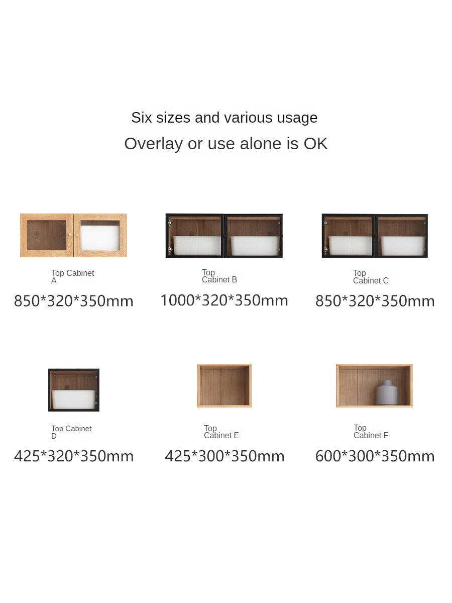 Oak, Cherry, Black Walnut Solid Wood Top Cabinet Combination Bookcase
