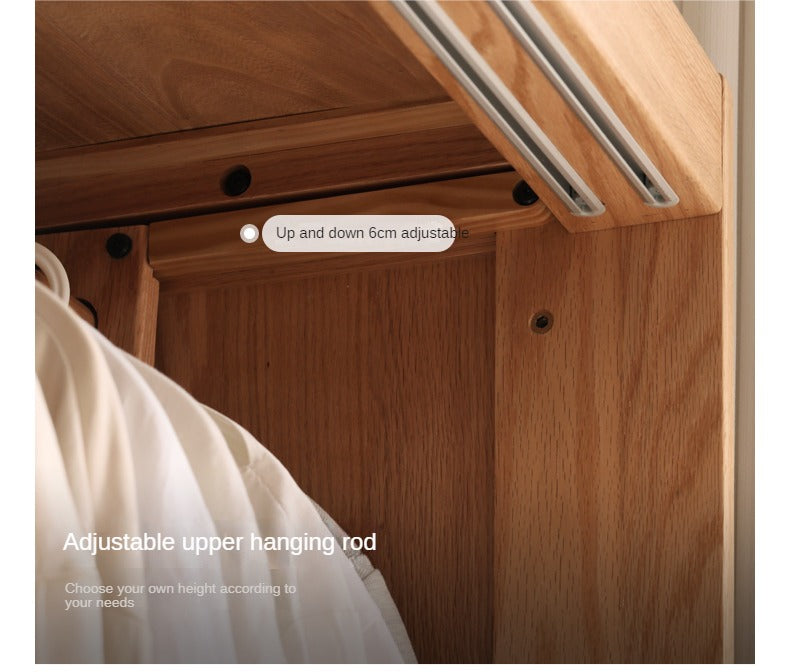 Oak, Ash Solid Wood Wardrobe Sliding Door Modern.