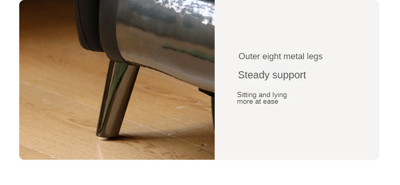 Leather Top Layer Yellow Cowhide Black Multifunctional Electric Sofa,