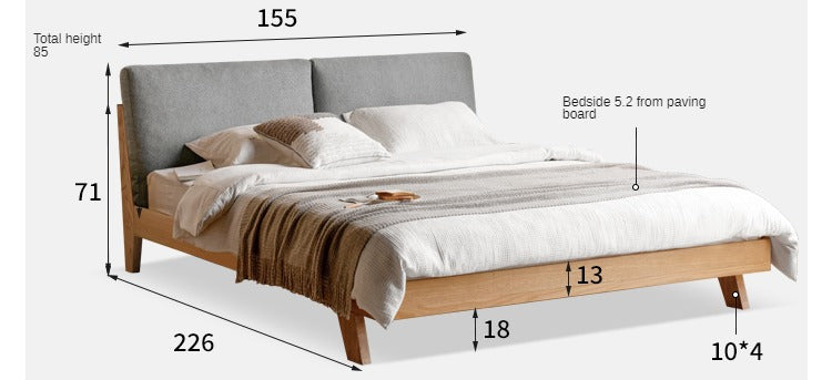 Oak Solid Wood Soft Bed
