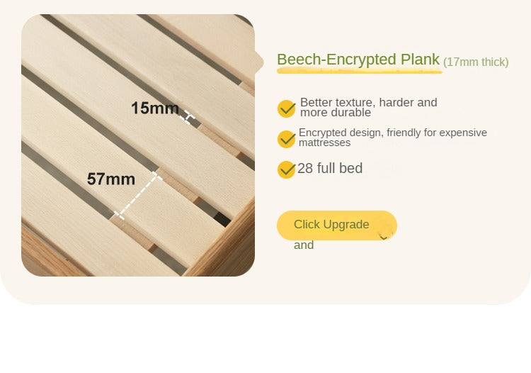 Beech Solid Wood Children's Rainbow Montessori Platform Bed.