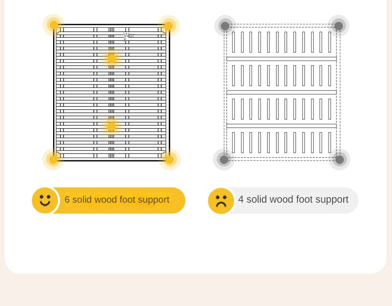 Rubberwood Solid Wood Mother-and-child platform bed, headboard-free bed