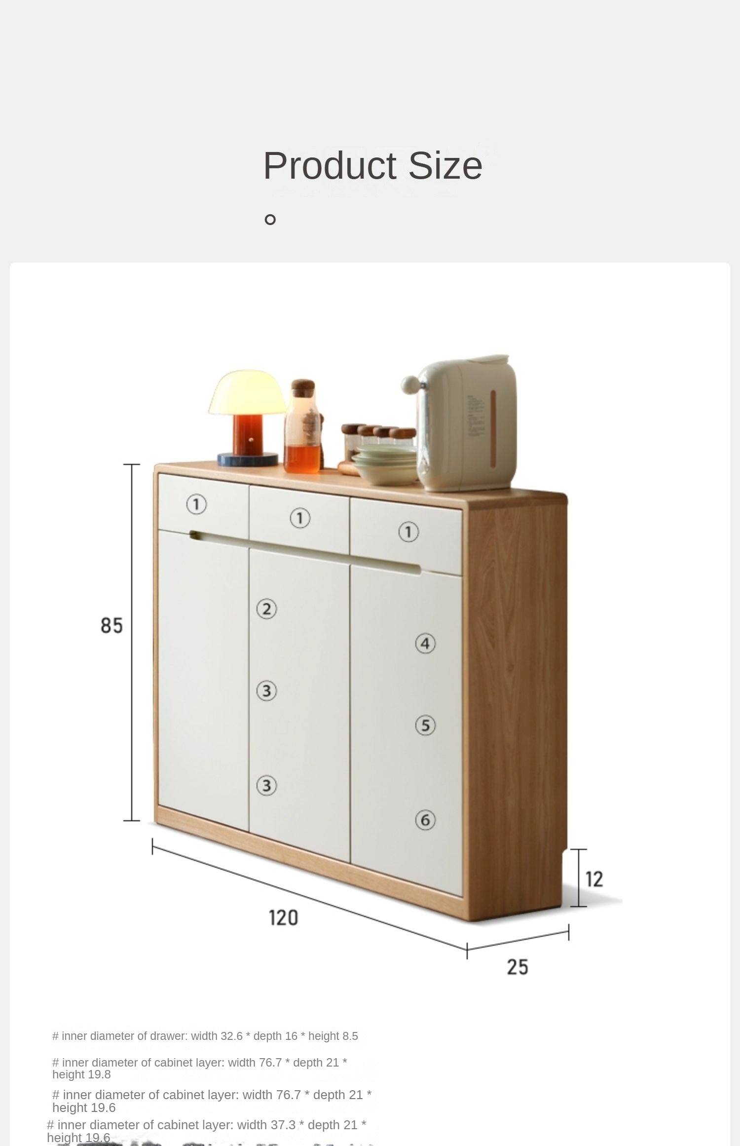 Oak Solid Wood Ultra-thin Sideboard