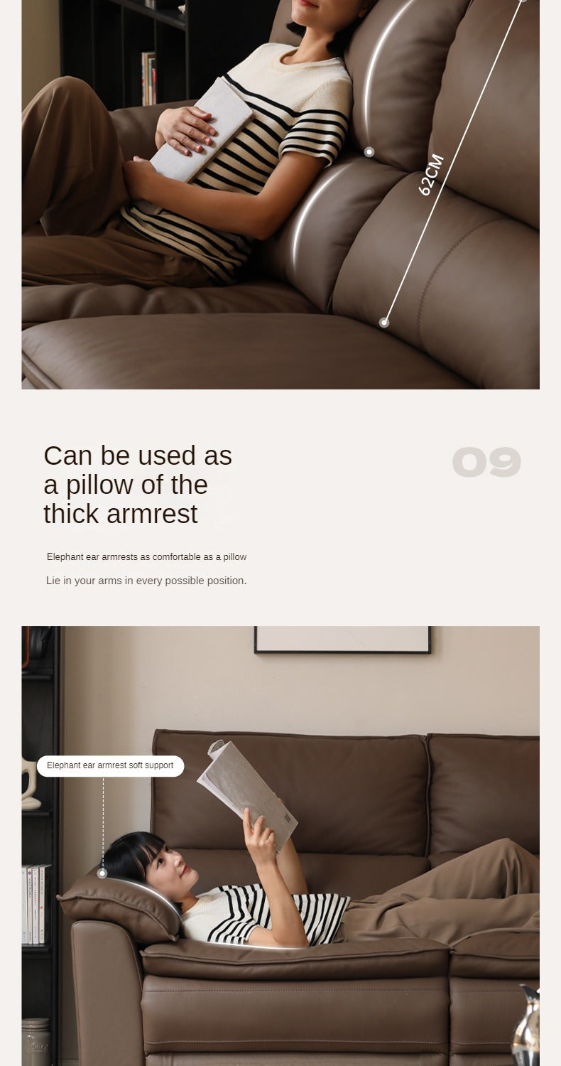 Leather Electric Dual-purpose Cowhide Sofa.