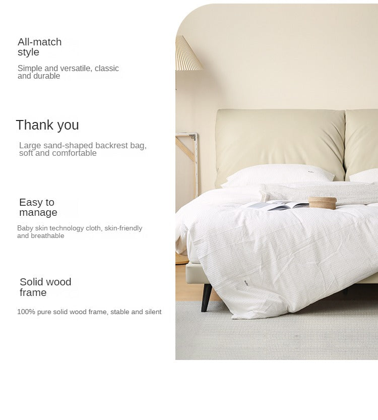 Technological Fabric Bed,Genuine Leather Bed