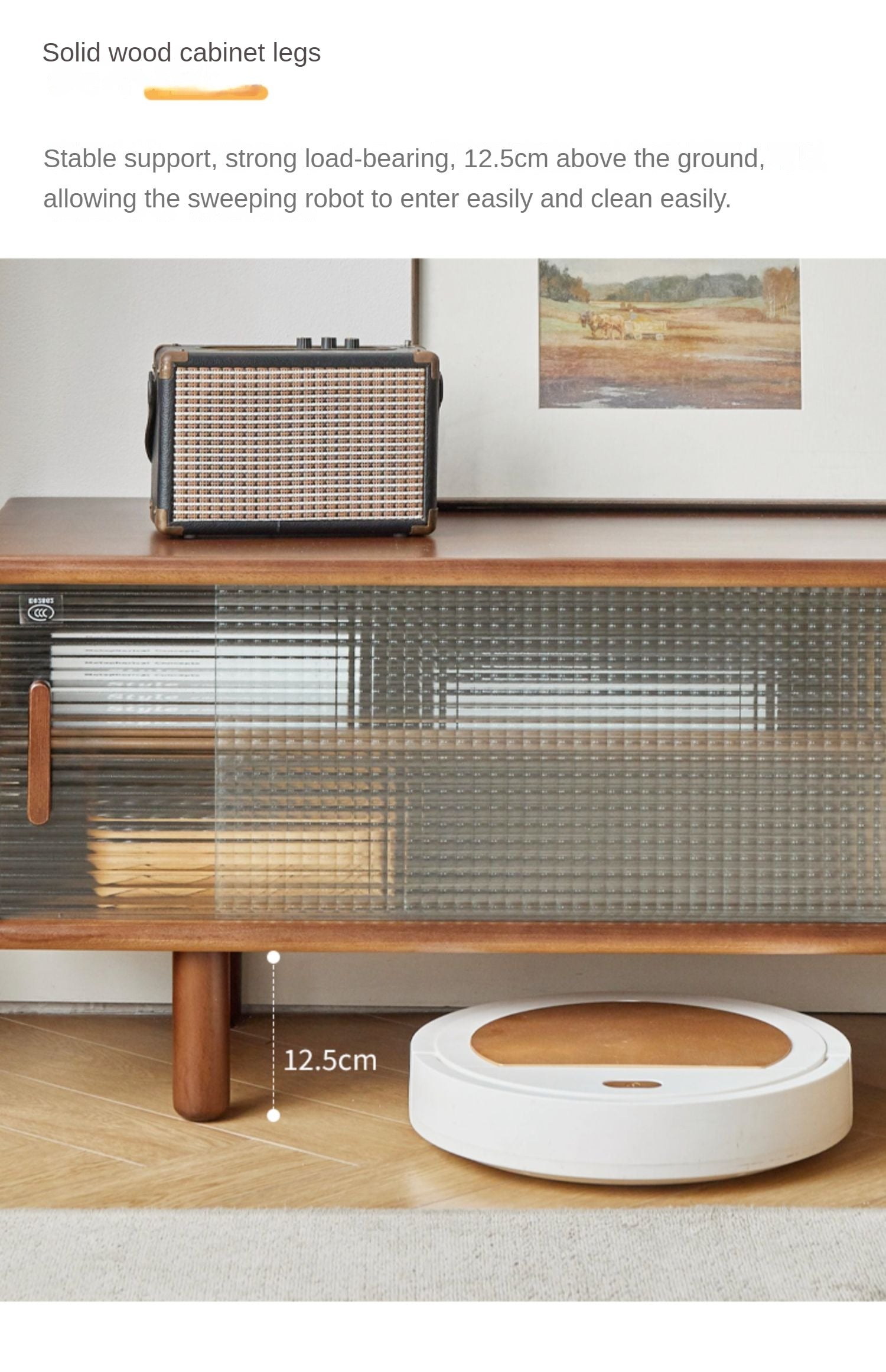 Beech Solid Wood Large TV Cabinet.