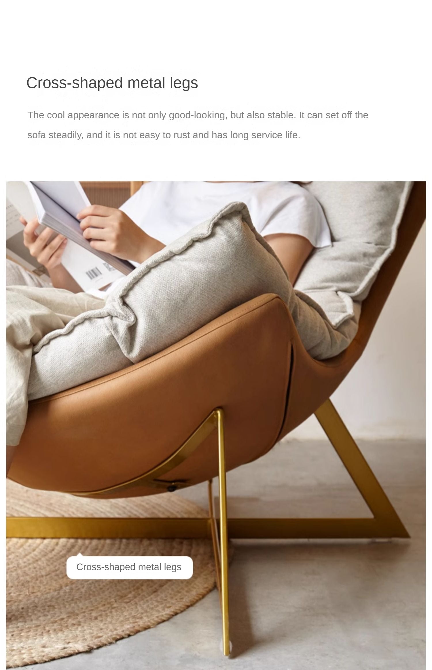 Leather Technology Cloth Lounge Eggshell Armchair