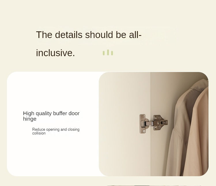Pine Solid Wood Wardrobe French Cream Style.