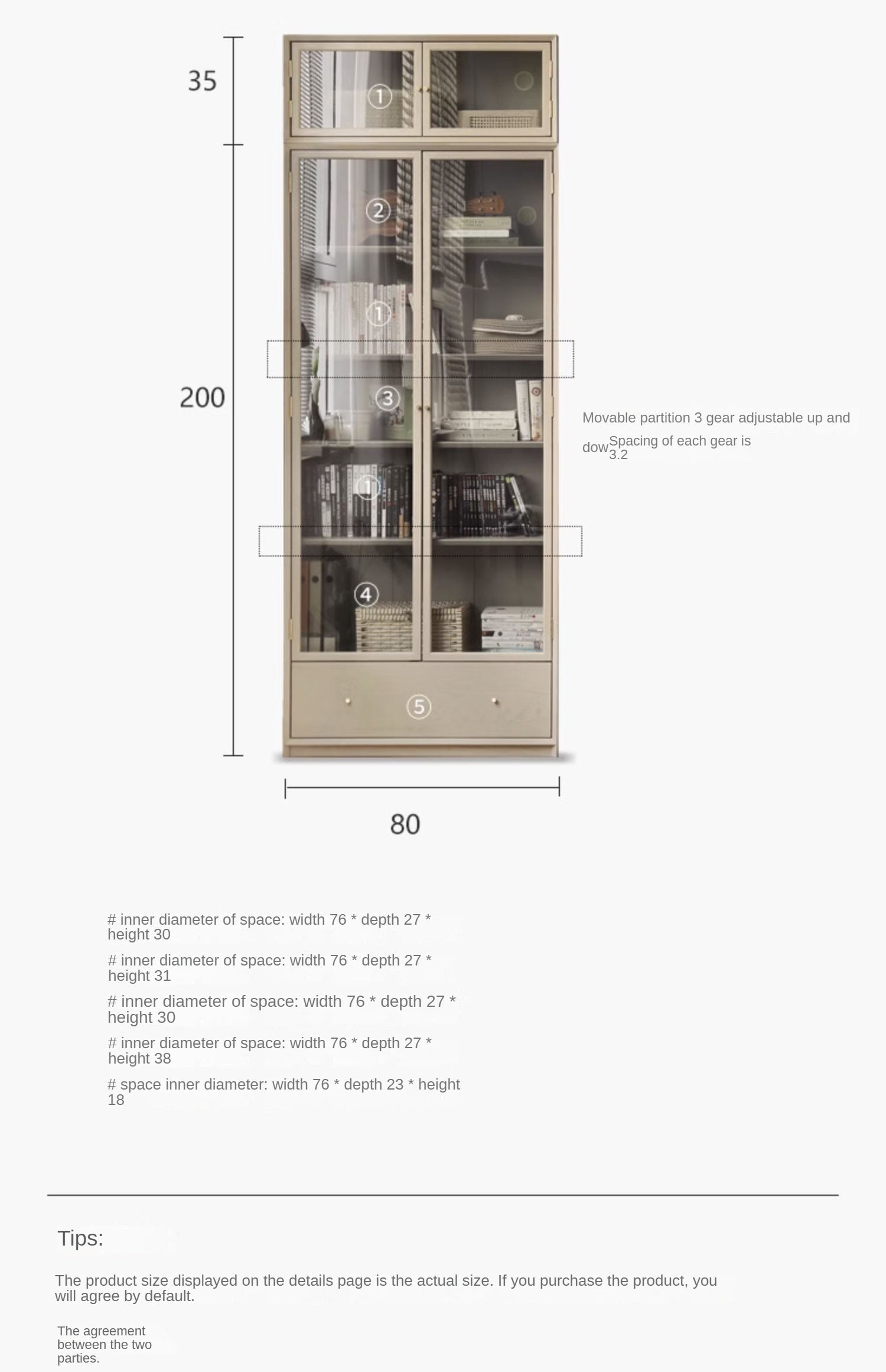 Oak Solid Wood Combination Bookcase Light Luxury, Floor-To-Ceiling Bookshelf