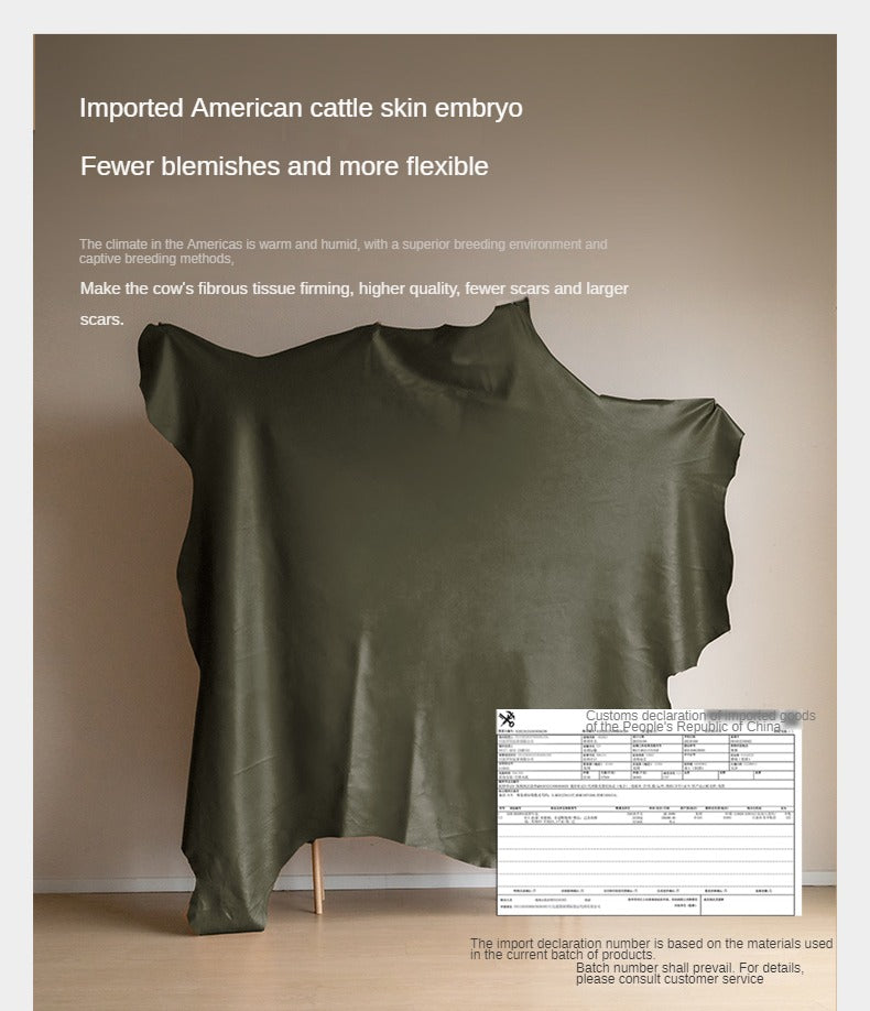 Leather First Layer Cowhide Straight Sofa.