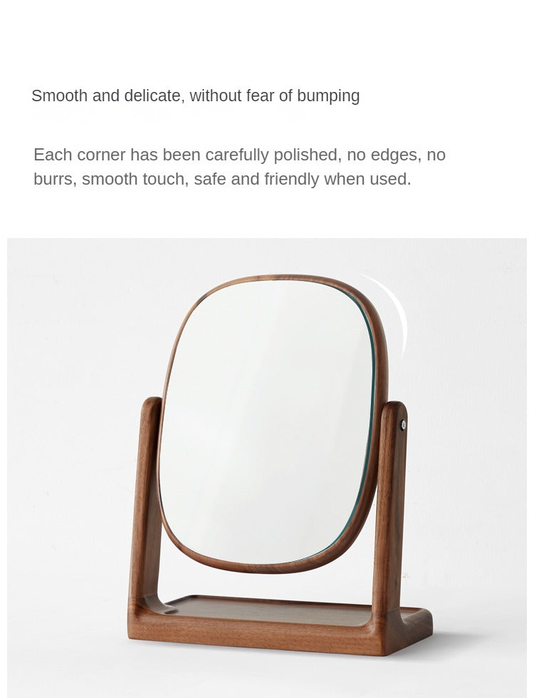 Black Walnut, Beech, Cherry Solid Wood Makeup Mirror