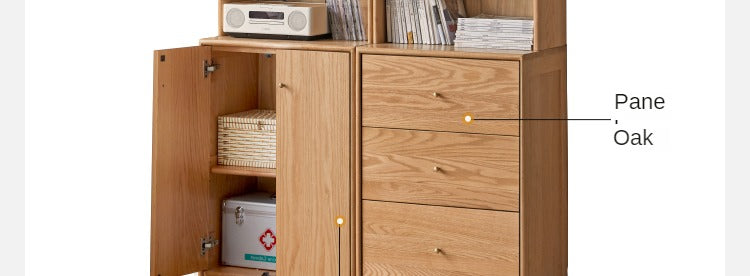 Floor-to-ceiling combination bookshelf, glass bookcase Oak"