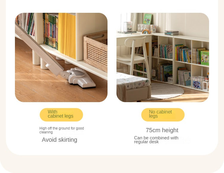 Rubber Solid Wood Cream Style Rack Combination Cabinet