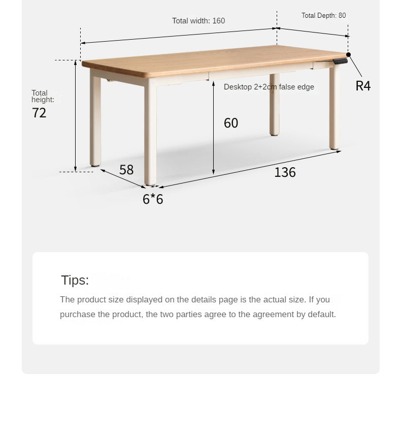 Oak Solid Wood Electric Elevating Dual Motor Office Desk