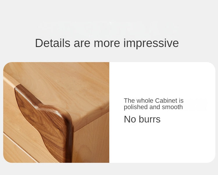 Beech Solid Wood  Kids Chest of Drawers -Type Toy Storage Cabinet