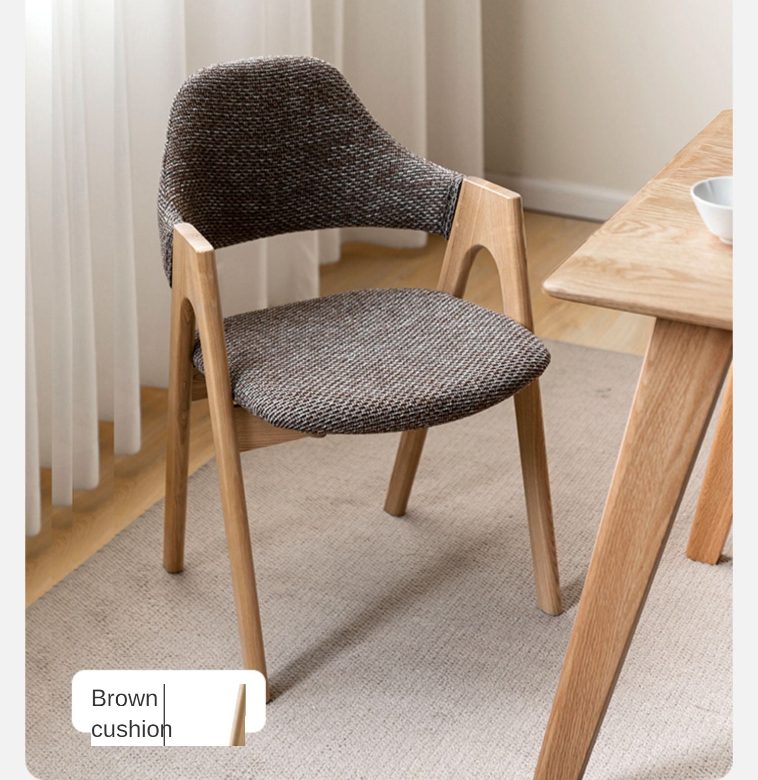 Black Walnut, Oak Solid Wood, Solid Rubberwood Chair with Soft Fabric/Leather Back 2 pcs