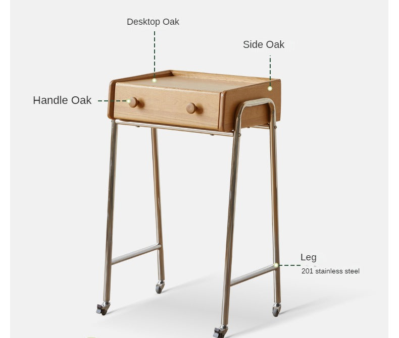 Oak Solid Wooden Edge Cabinet, Cute Robot Shape