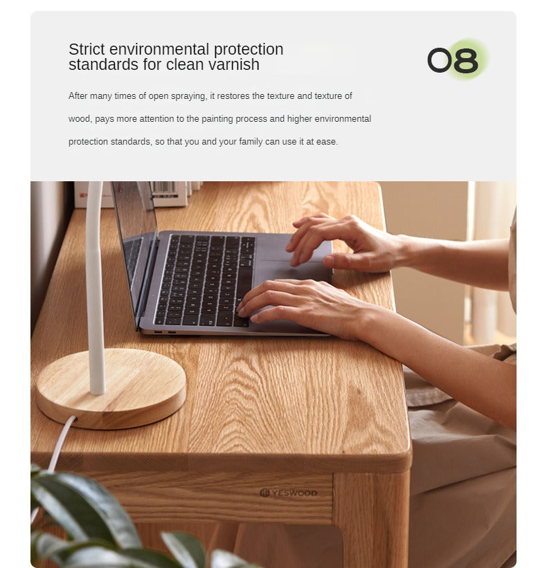 Oak Solid Wood Edge Table, Movable Small Table