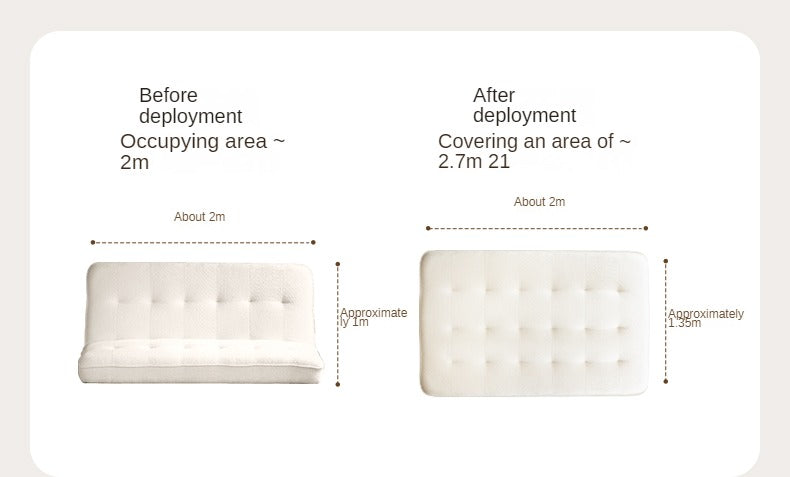 Fabric Sofa White Cream Style Sitting and Sleeping Sofa.