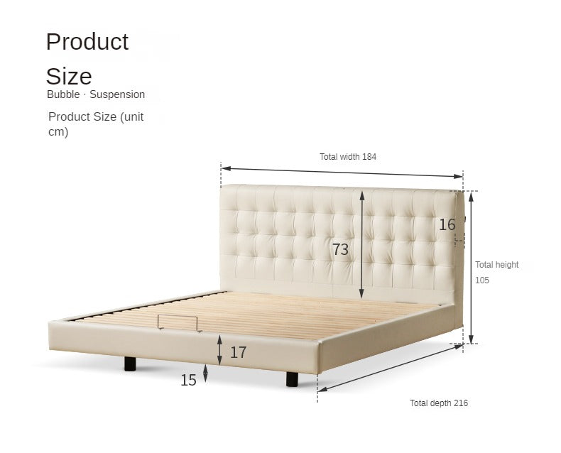 Suspended Organic Leather Bed, Genuine Leather Bed