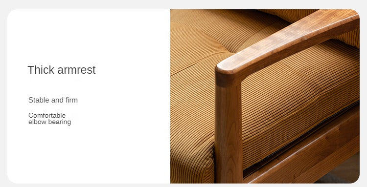Oak Solid Wood Rattan Vintage Dual-purpose Sofa.