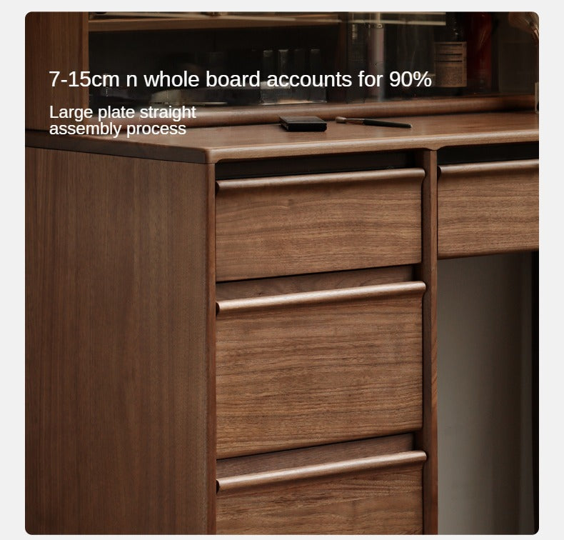 Black Walnut Solid Wood Light Luxury Dressing Table.