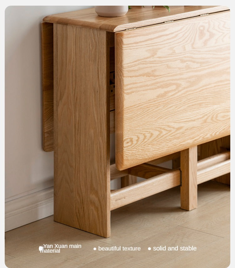 Oak Solid Wood Retractable Dining Table