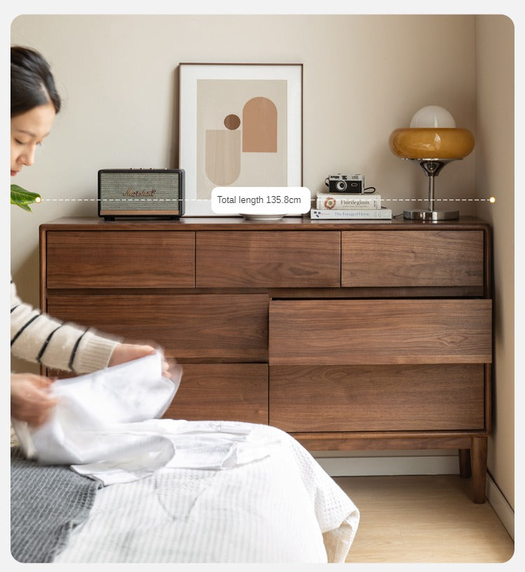 Black Walnut, Ash Solid Wood Chest of Drawers