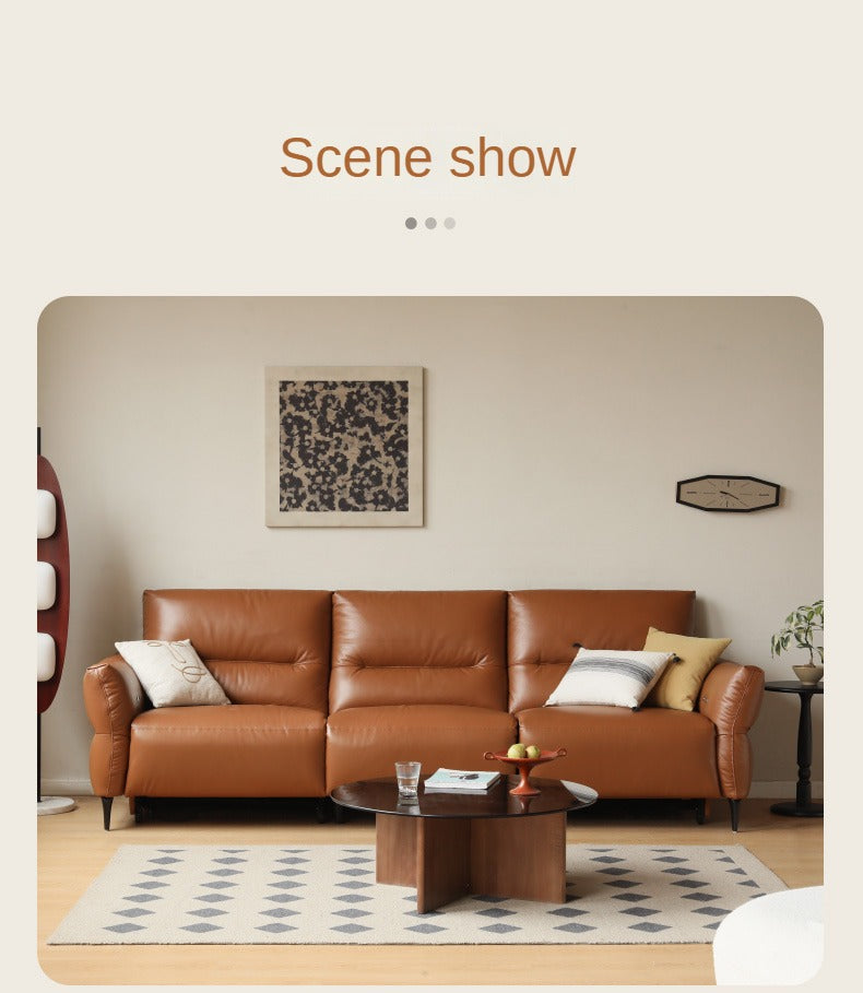 Leather Sofa, Head Layer, Cowhide Electric Sofa.