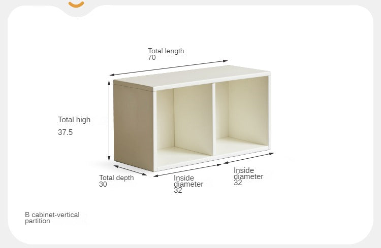 Pine Solid Wood Cream White Lattice Storage Low Bookcase