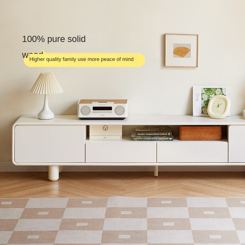 Rubber Solid wood French Cream Style TV Cabinet.