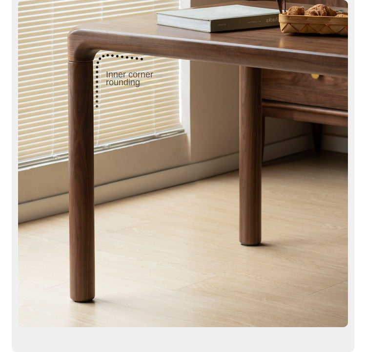 Black Walnut, Ash Solid Wood Rectangular Dining Table