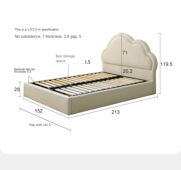 Сream style Organic Leather kid's Cloud Bed<