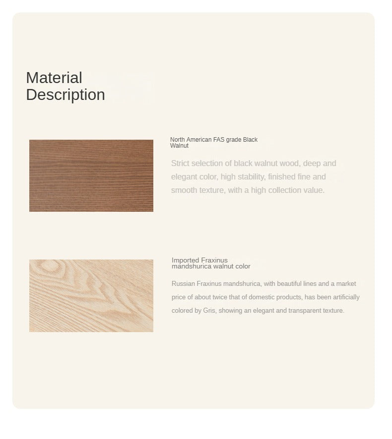 Black Walnut, Ash Solid Wood Big Bed with Light