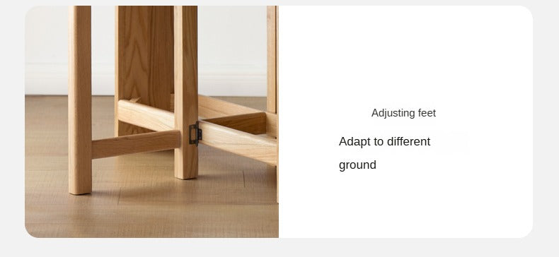 Oak Solid Wood Folding Table, Retractable Dining Table