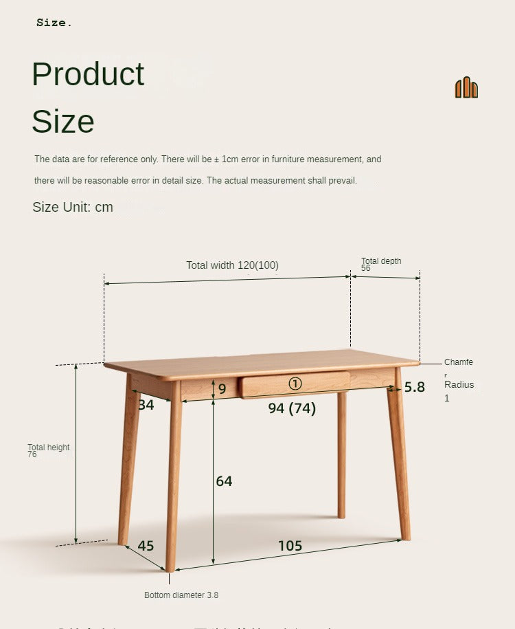 Cherry Wood FAS Grade Office Desk with Drawers