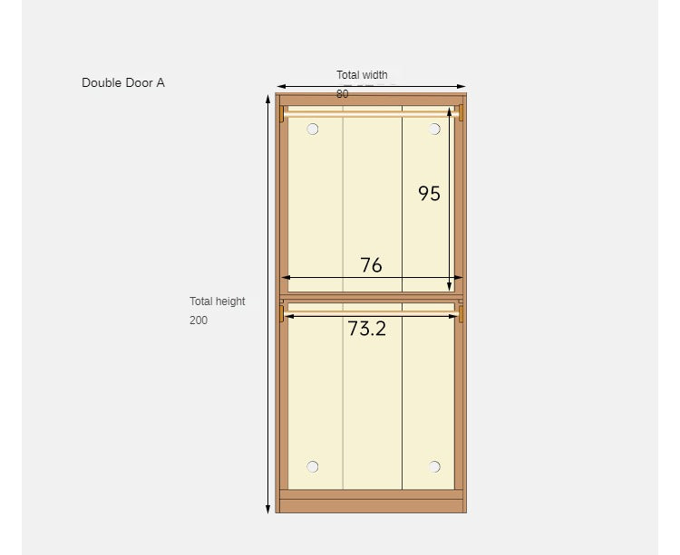 Oak Solid Wood Narrow Wardrobe.