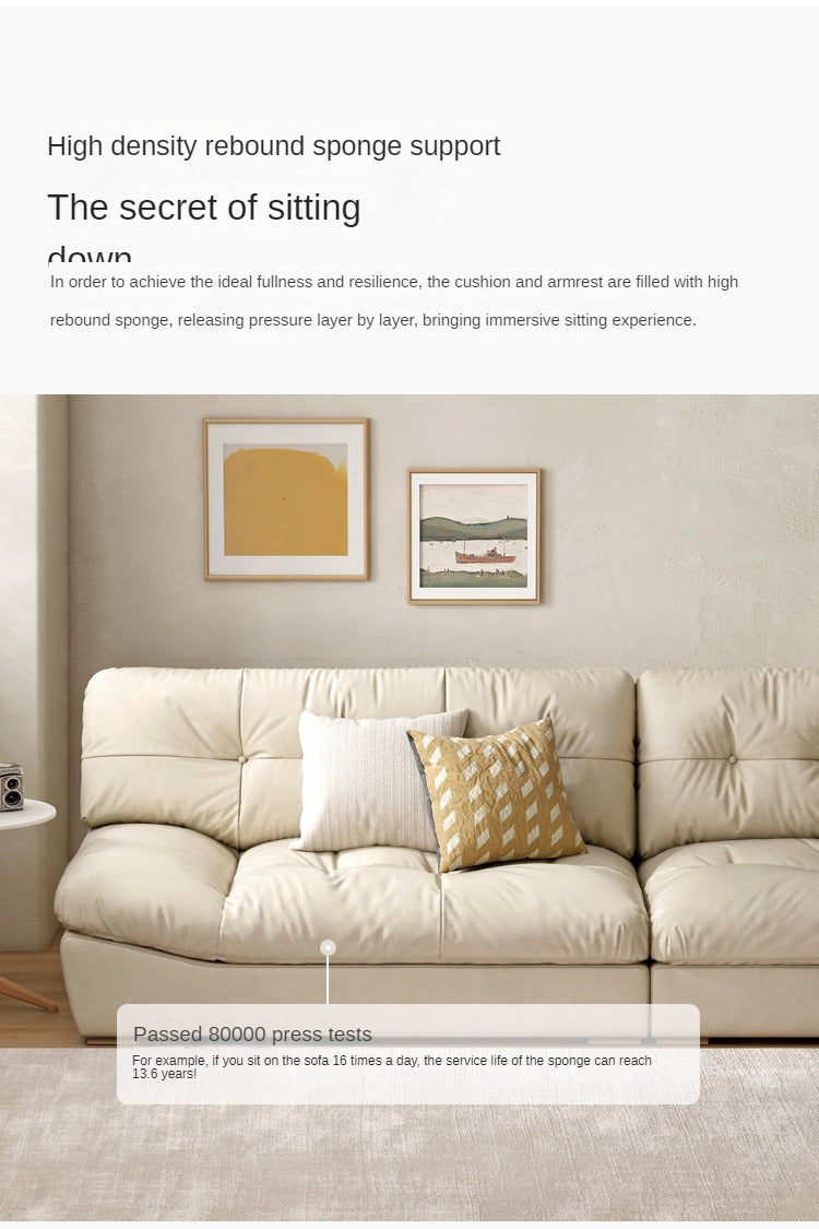 First Layer Cowhide Italian Style Sofa.