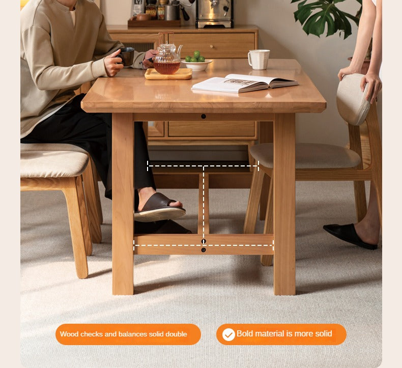 Poplar Solid Wood Modern Large Board Rectangular Dining Table