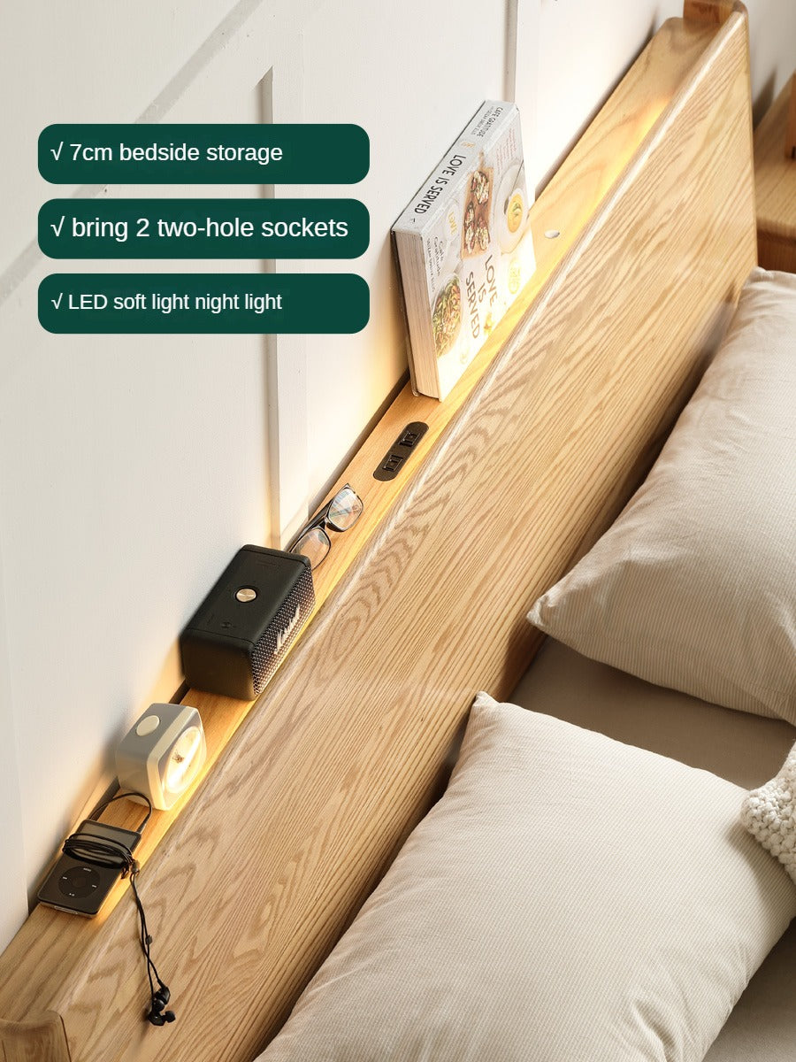 Oak Solid Wood with LED Light Bed