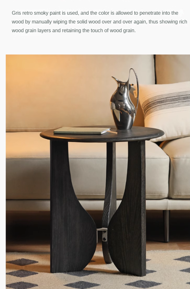 Oak Solid Wood Curved Leg Side Table