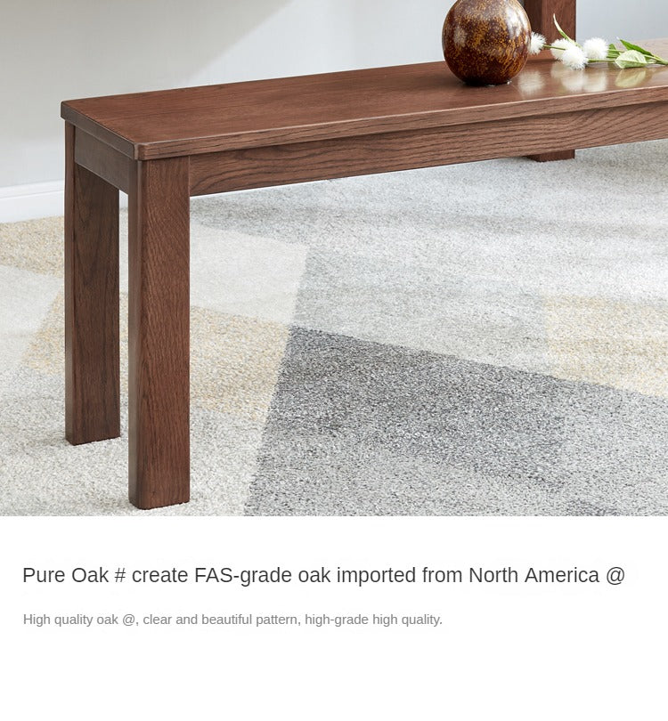 Black Walnut, Oak, Sandalwood Solid Wood, Solid RubberWood Nordic Long Bench