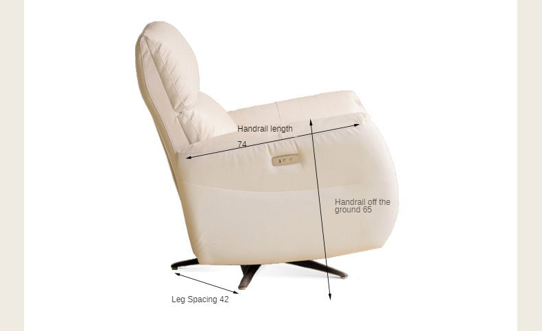Leather Electric Cream Style Single Chair