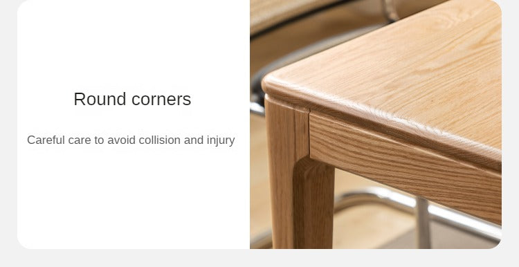 Oak, Ash Solid Wood Log Style Rectangular Dining Table