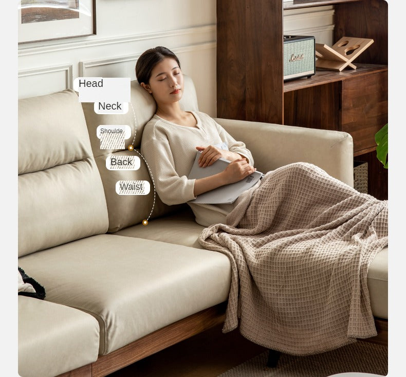 Black Walnut Solid Wood Sofa,Technology Cloth, Fabric.