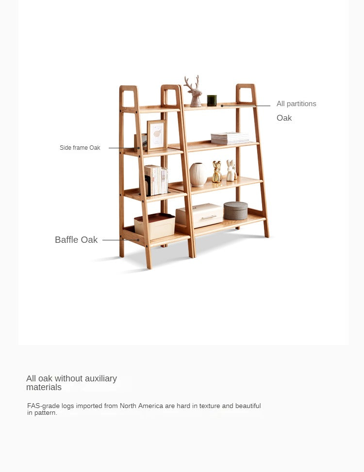 Oak Solid Wood Multi Layer Shelf ,Bookshelves, Flower Racks