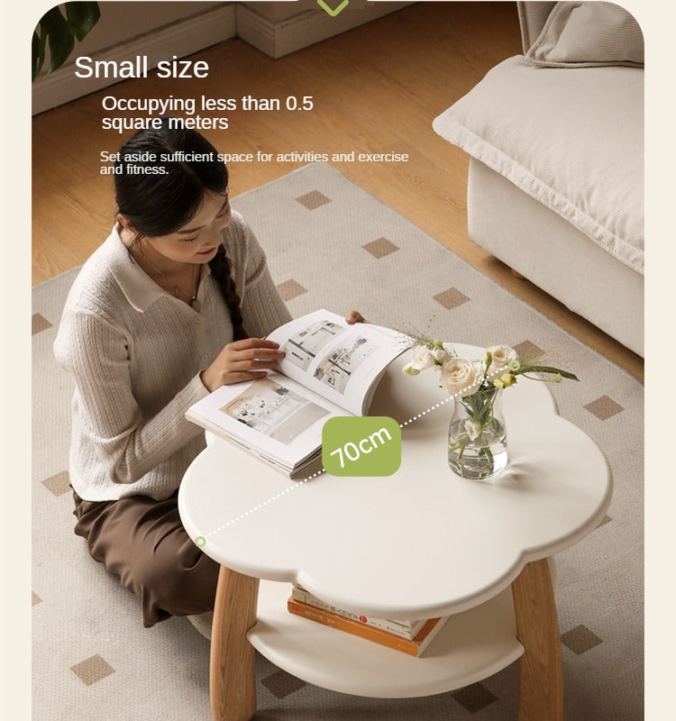 Poplar Solid Wood Cream Style Creative Coffee Table
